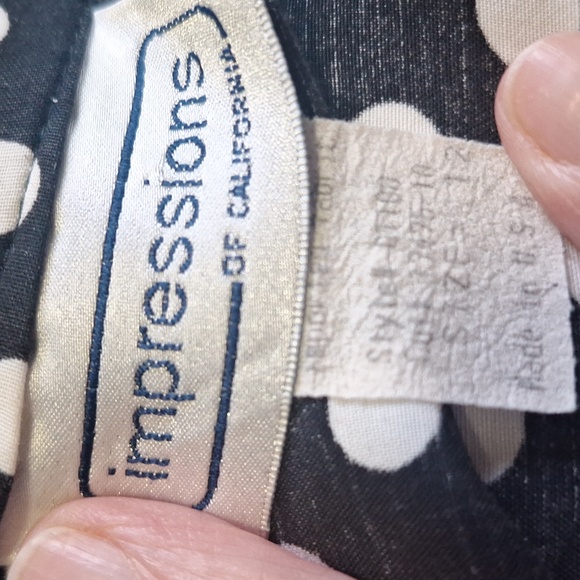 Vtg 1980s Polka Dot Shoulder Pad Blouse Size 12 - Picture 4 of 7